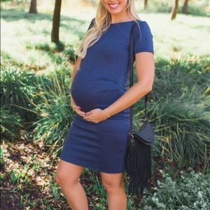 Navy Pink Blush Short Sleeve dress